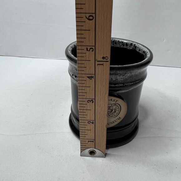 Sunset Hill Stoneware  Black Gray Fort Pitt Museum Glazed Pencil Holder Mug - Picture 6 of 7